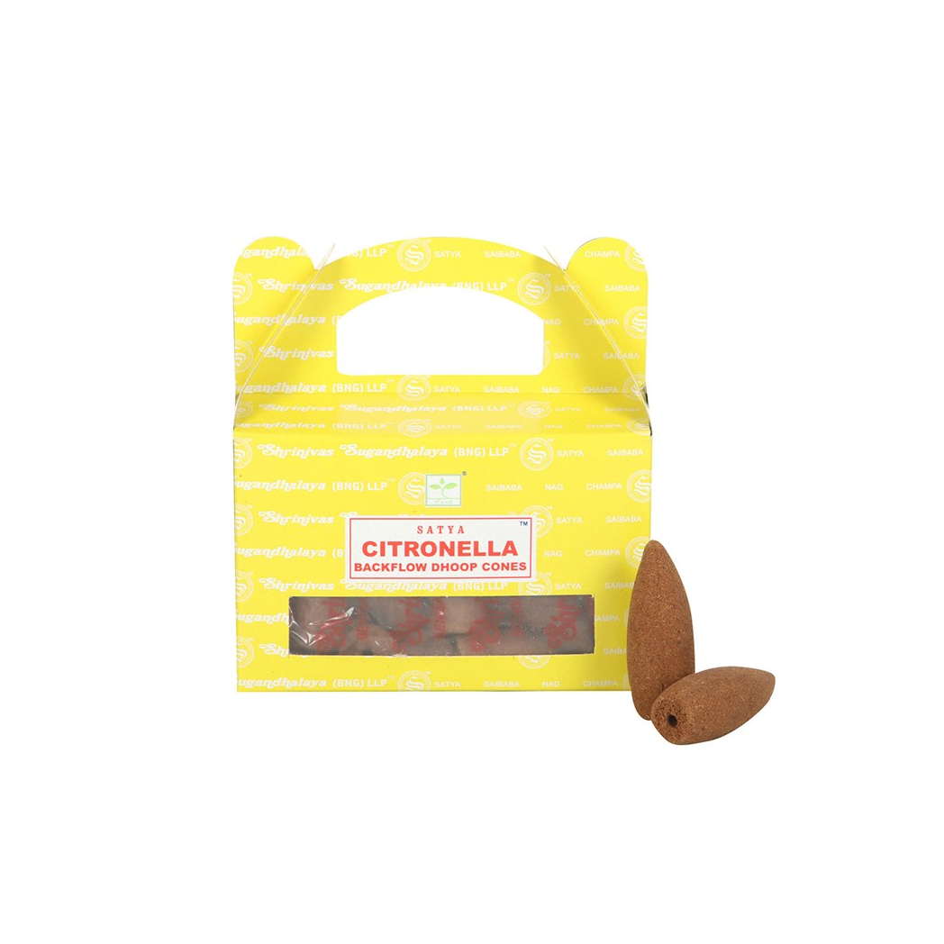 Set of 6 Citronella Backflow Dhoop Incense Cones by Satya