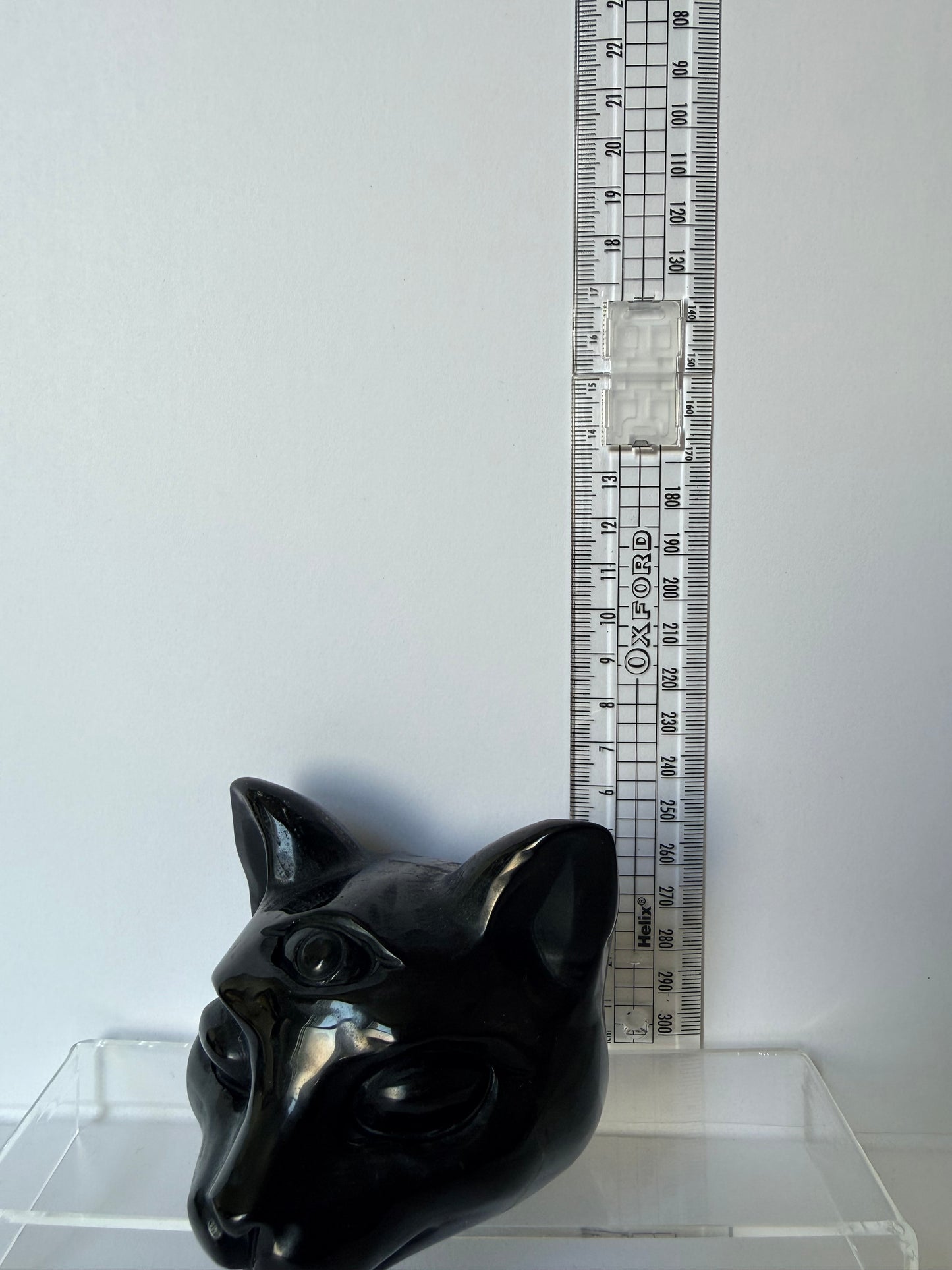 Obsidian Mystic Cat Head Carving