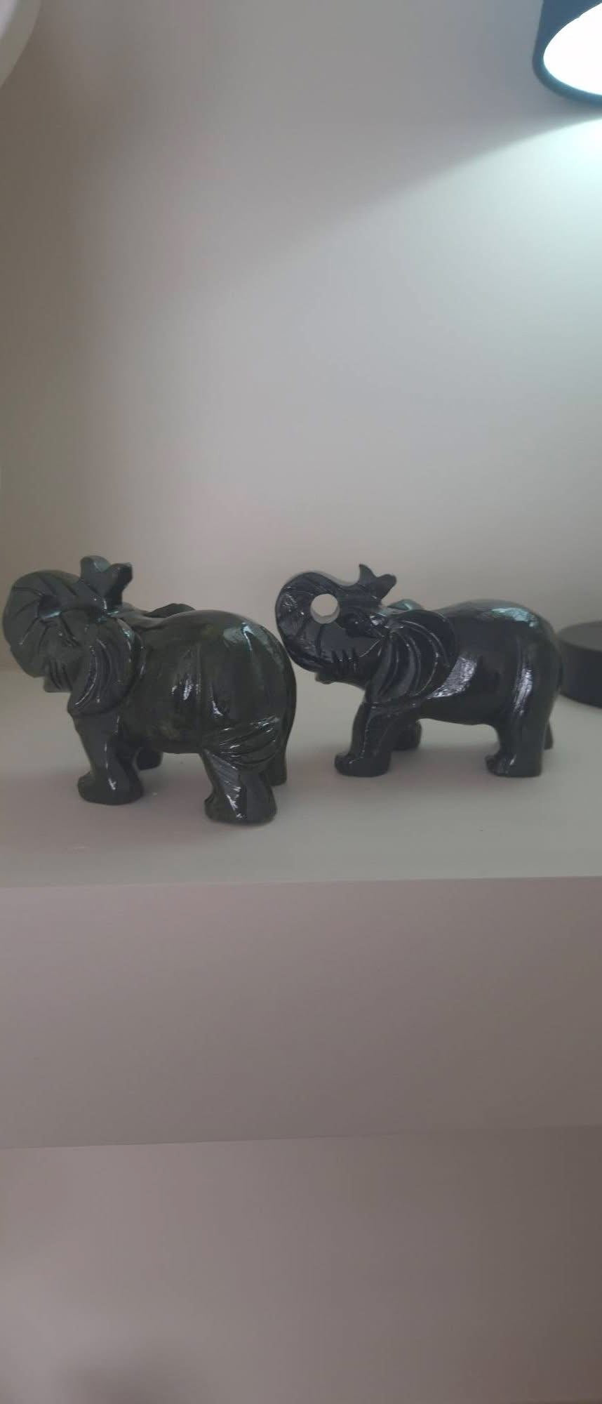 Green Jade Elephant Carving