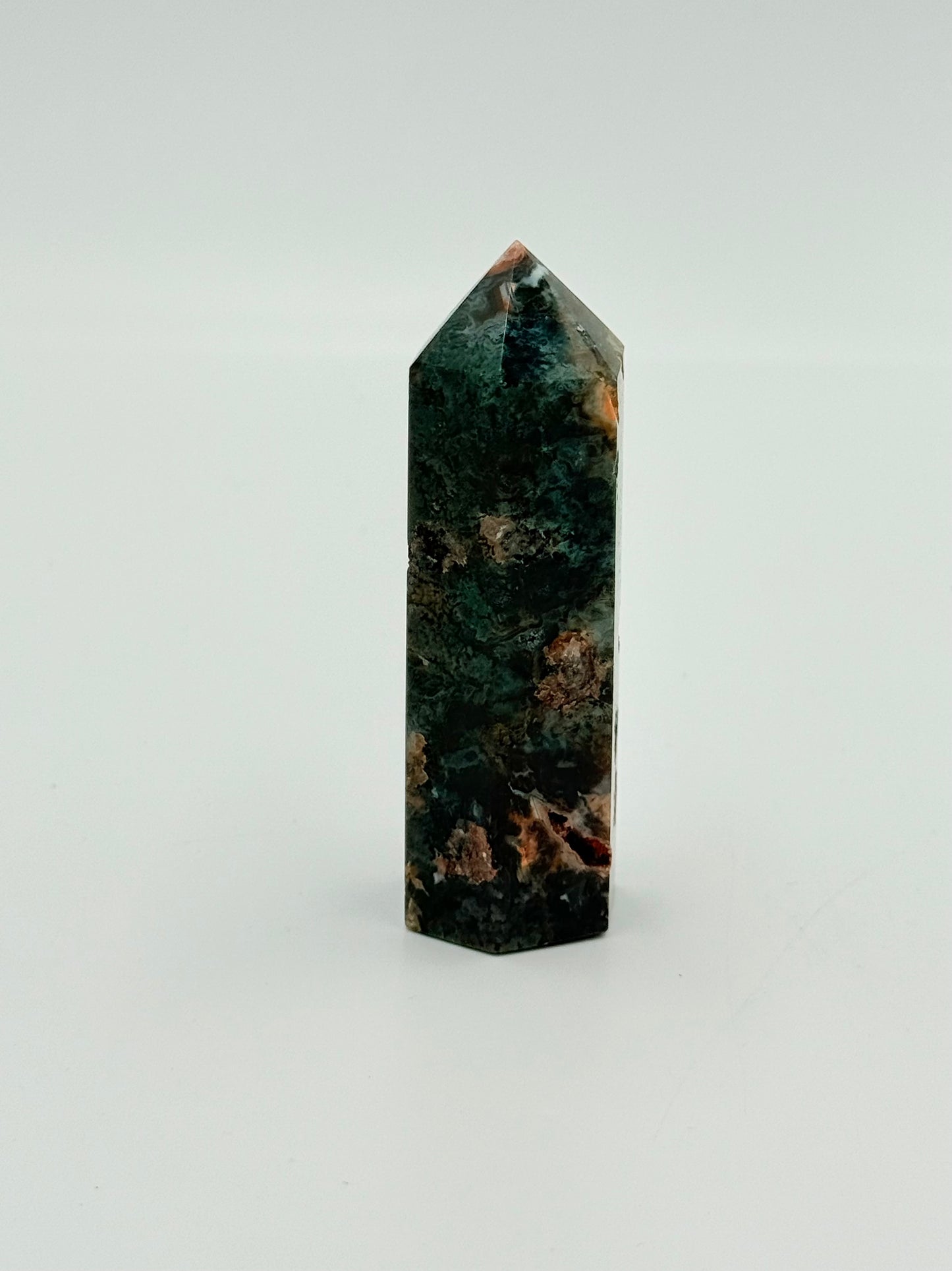 Carnelian in Moss Agate Tower