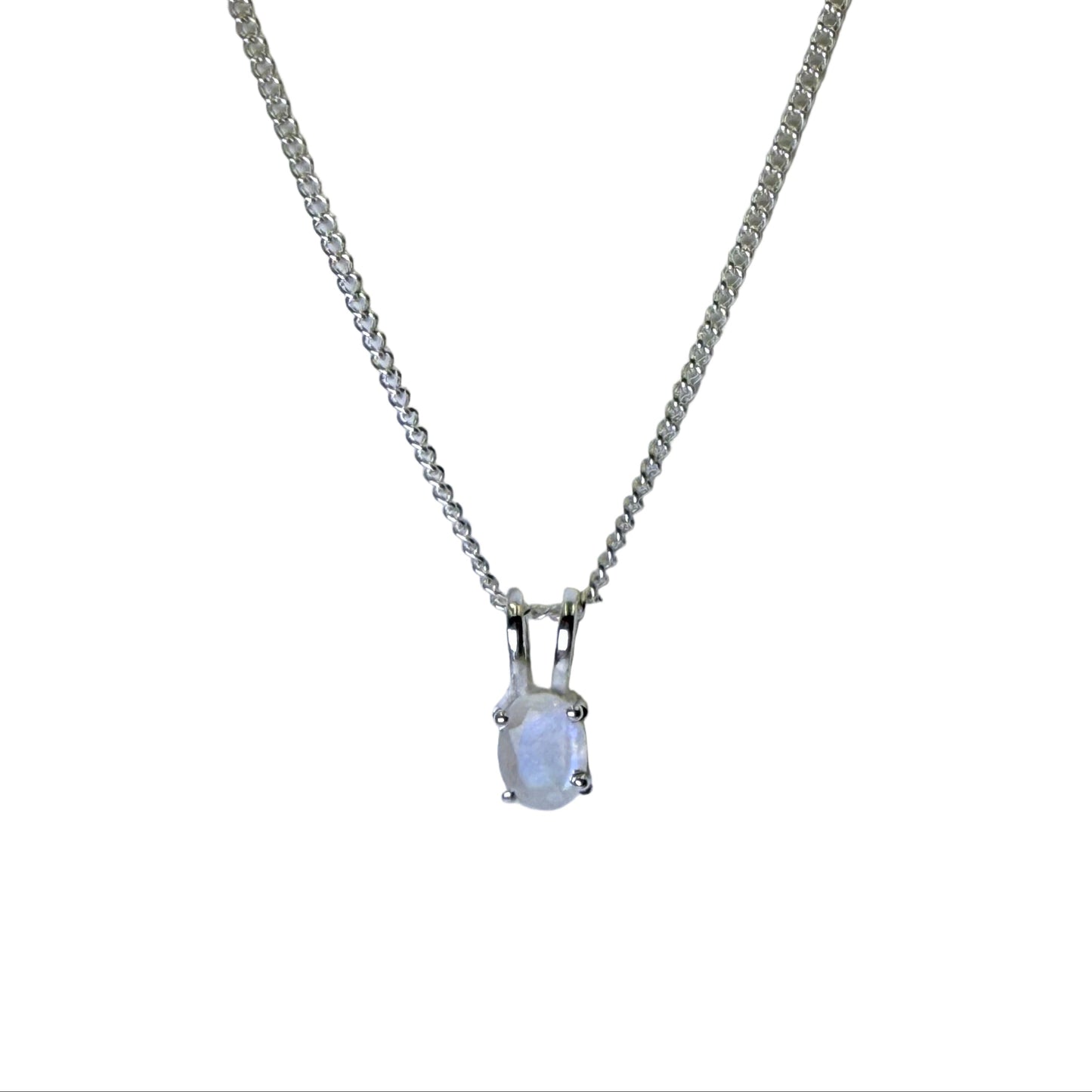 Rainbow Moonstone Pendant Necklace (A Grade)