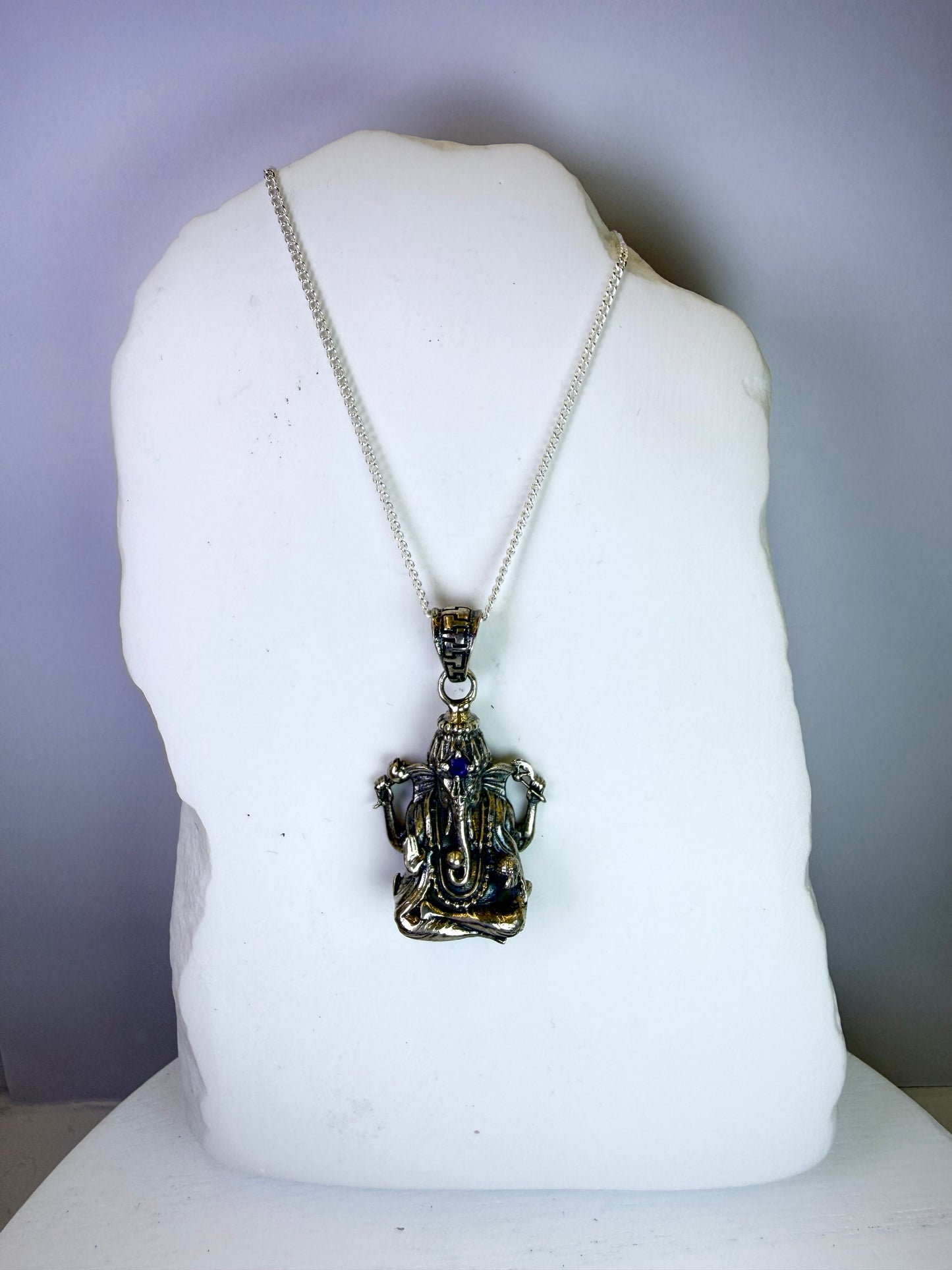 Ganesh and Amethyst Pendant Necklace