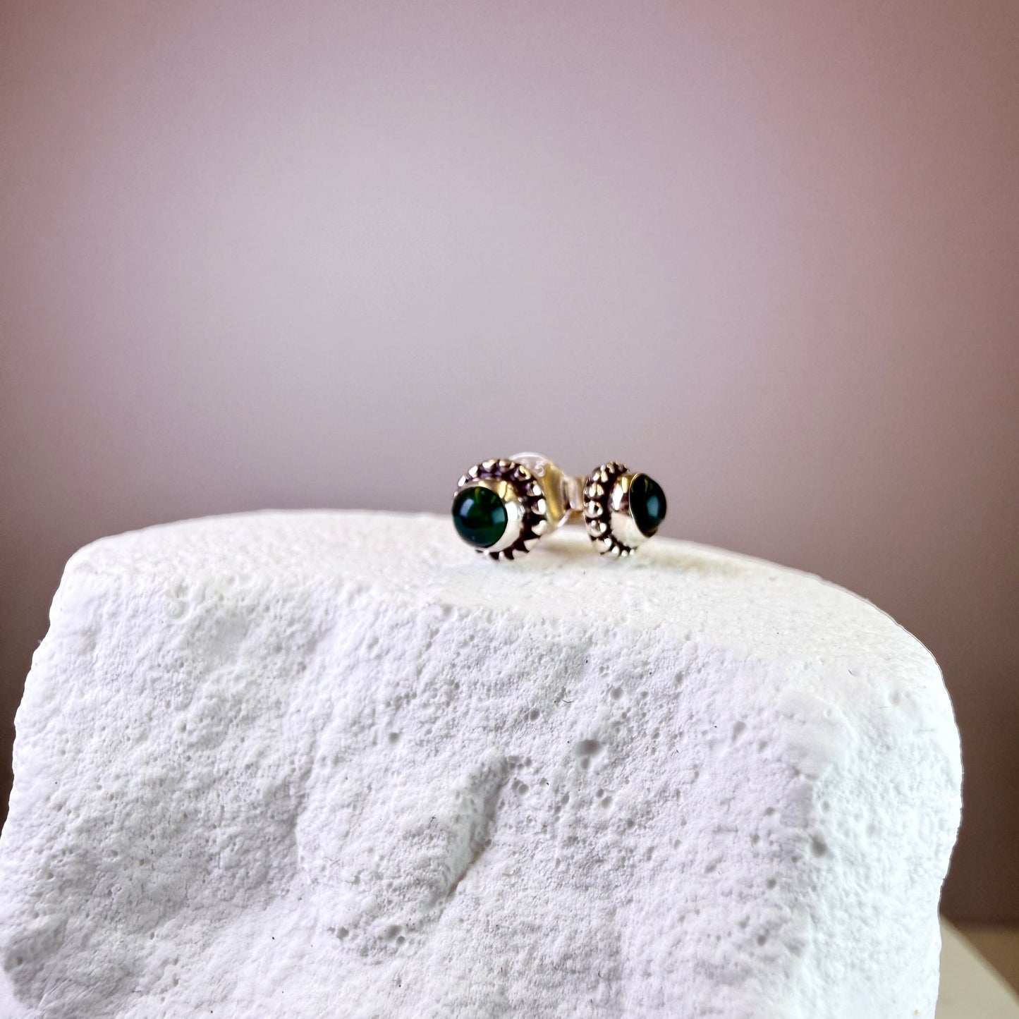 Holly - Green Aventurine Studs