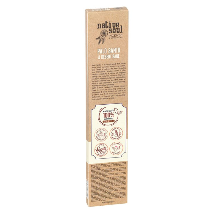 Palo Santo & Desert Sage Smudge Incense Sticks (Box of 12 individual packs)