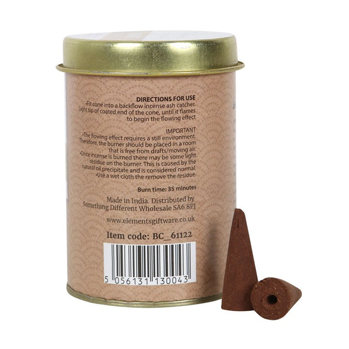 Elements Palo Santo Jumbo Backflow Cones (Box of 6 individual tins)