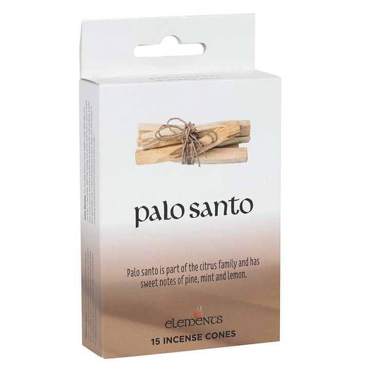 Elements Palo Santo Incense Cones (Box of 12 individual packs)