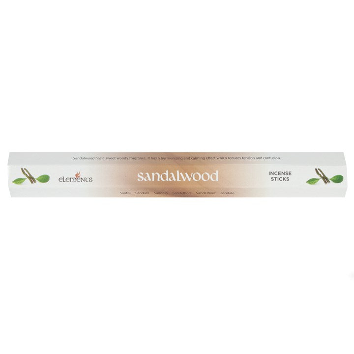 Elements Sandalwood Incense Sticks (Box of 6 individual packs)