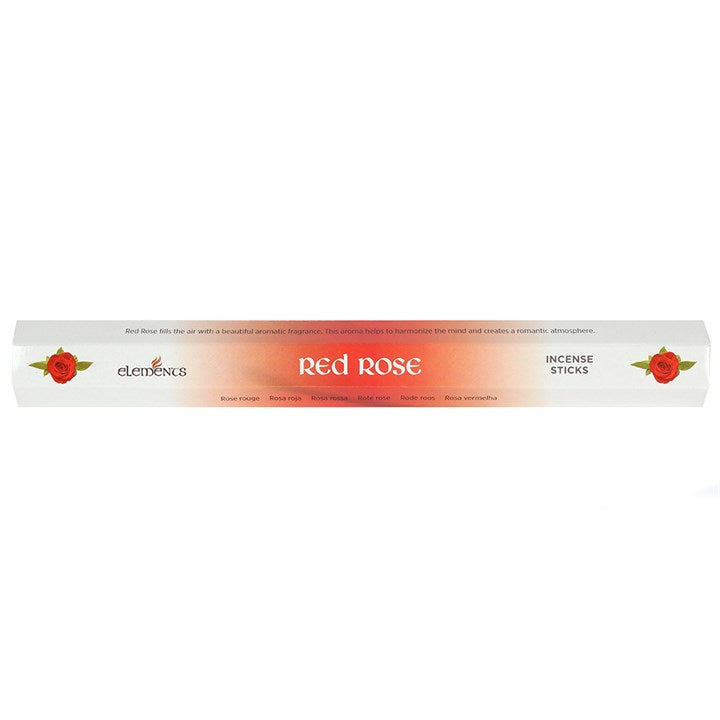 Elements Red Rose Incense Sticks (Box of 6 individual packs)