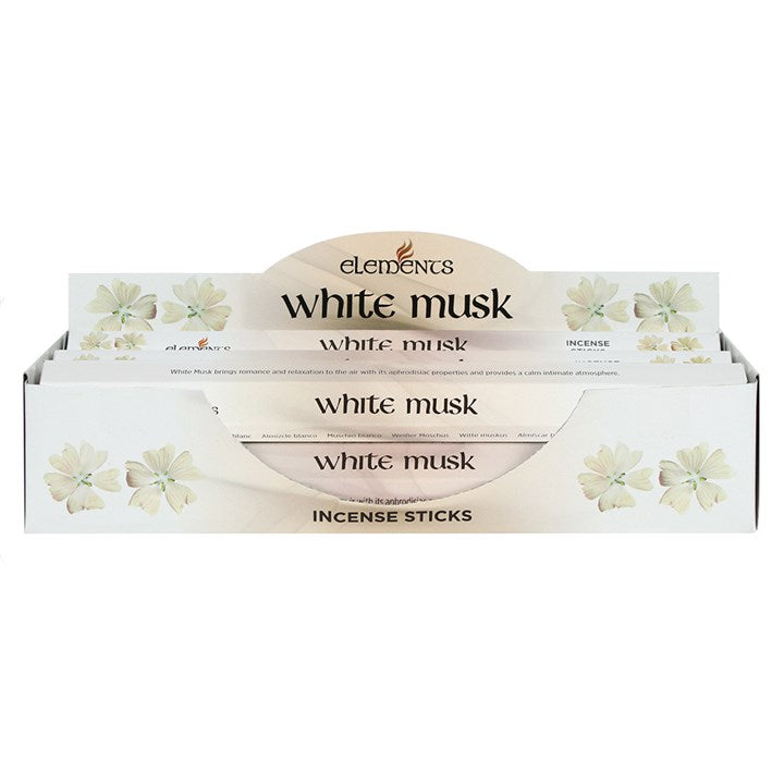 Packets of Elements White Musk Incense Sticks (Box of 6 individual packs)