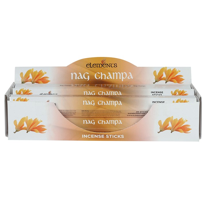 Elements Nag Champa Incense Sticks (Box of 6 individual packs)