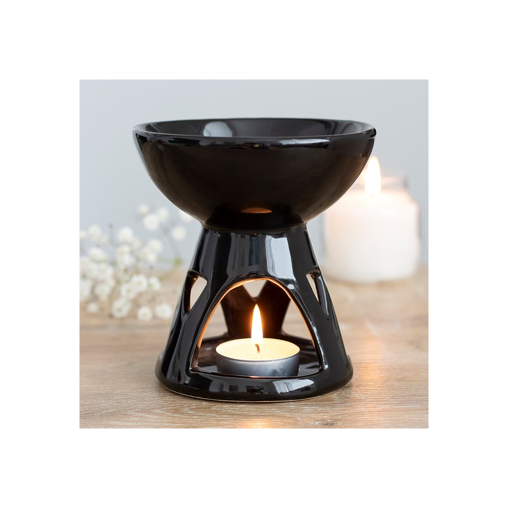 Black Deep Bowl Oil Burner and Wax Warmer
