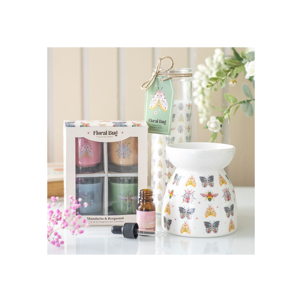 Set of 4 Floral Bug Mandarin & Bergamot Candles