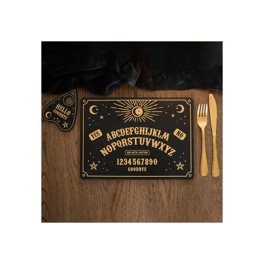 Black Talking Board Placemat and Coaster Set