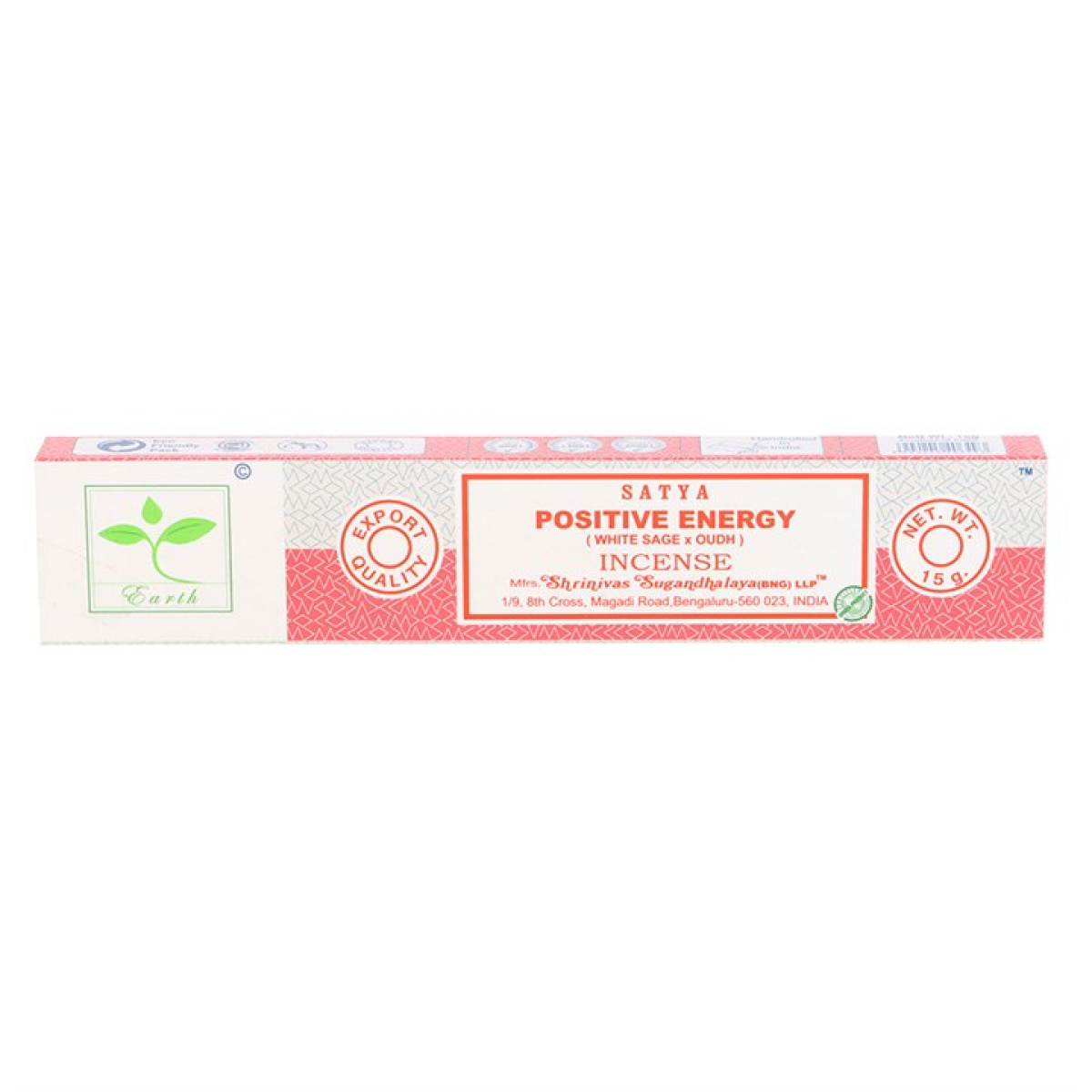 Earth Satya Positive Energy Incense Sticks (Box of 6 individual packs)