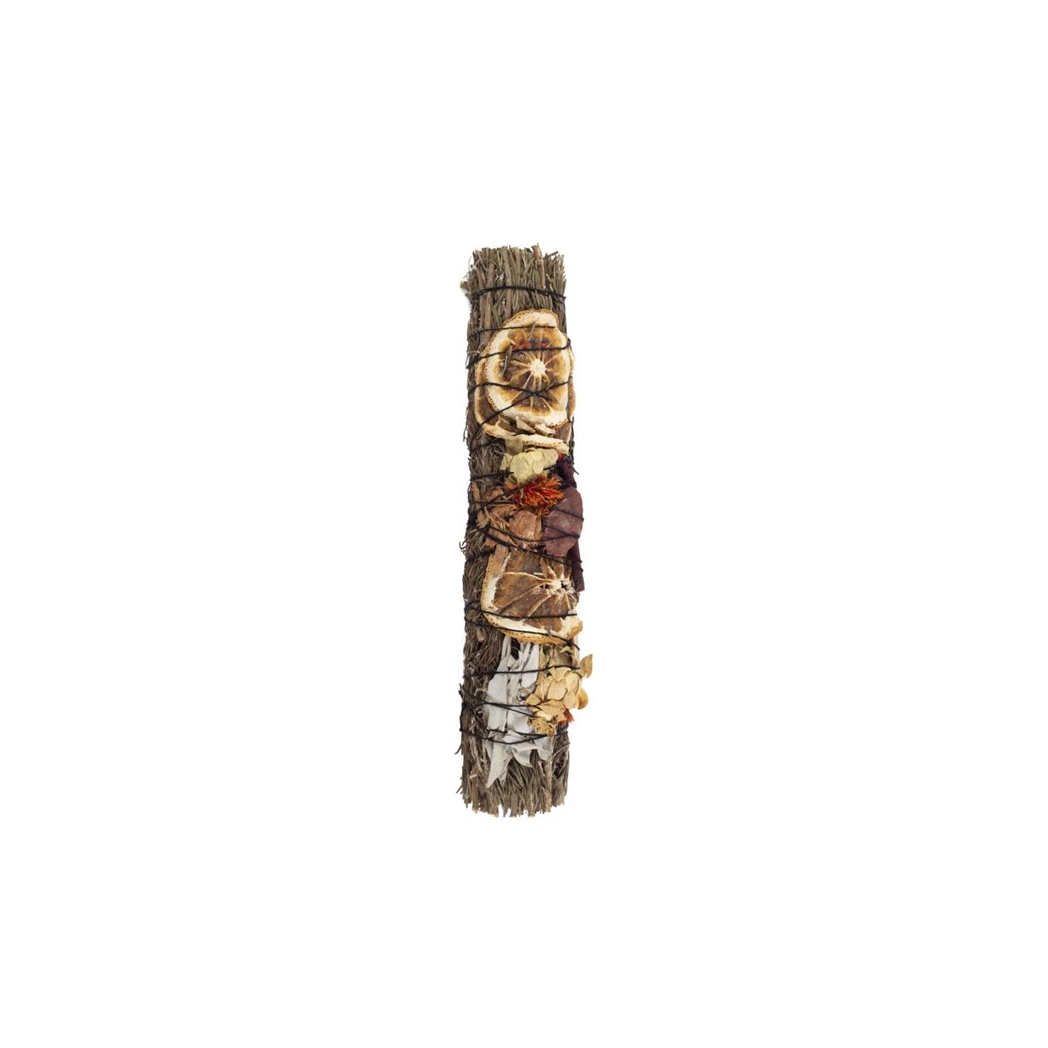 9in Ritual Wand Smudge Stick with Rosemary, Palo Santo and Red Jasper