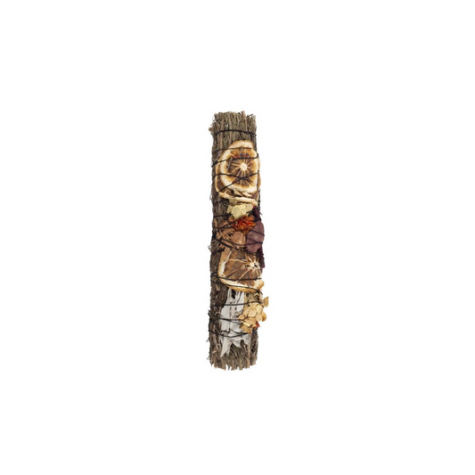 9in Ritual Wand Smudge Stick with Rosemary, Palo Santo and Red Jasper