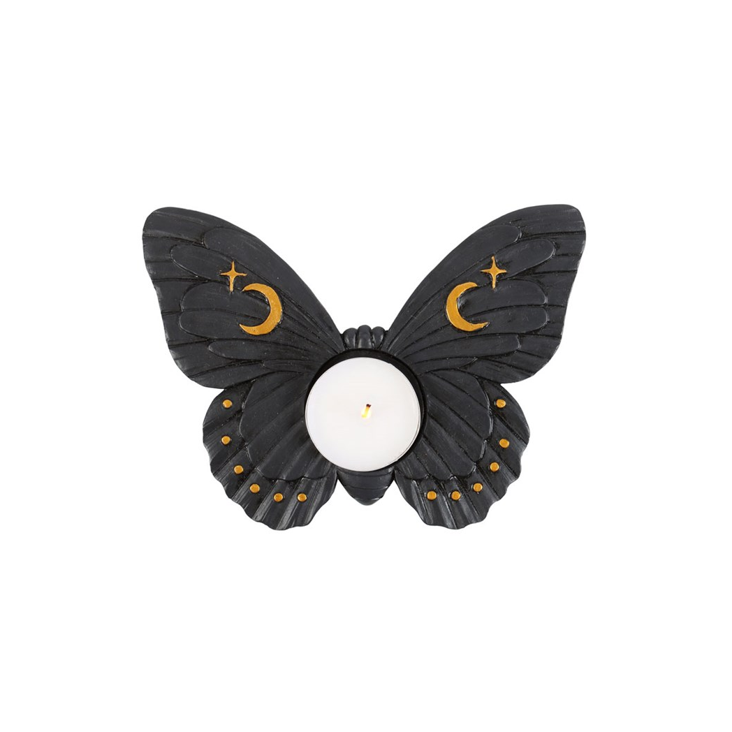 Black Moth Tealight Candle Holder