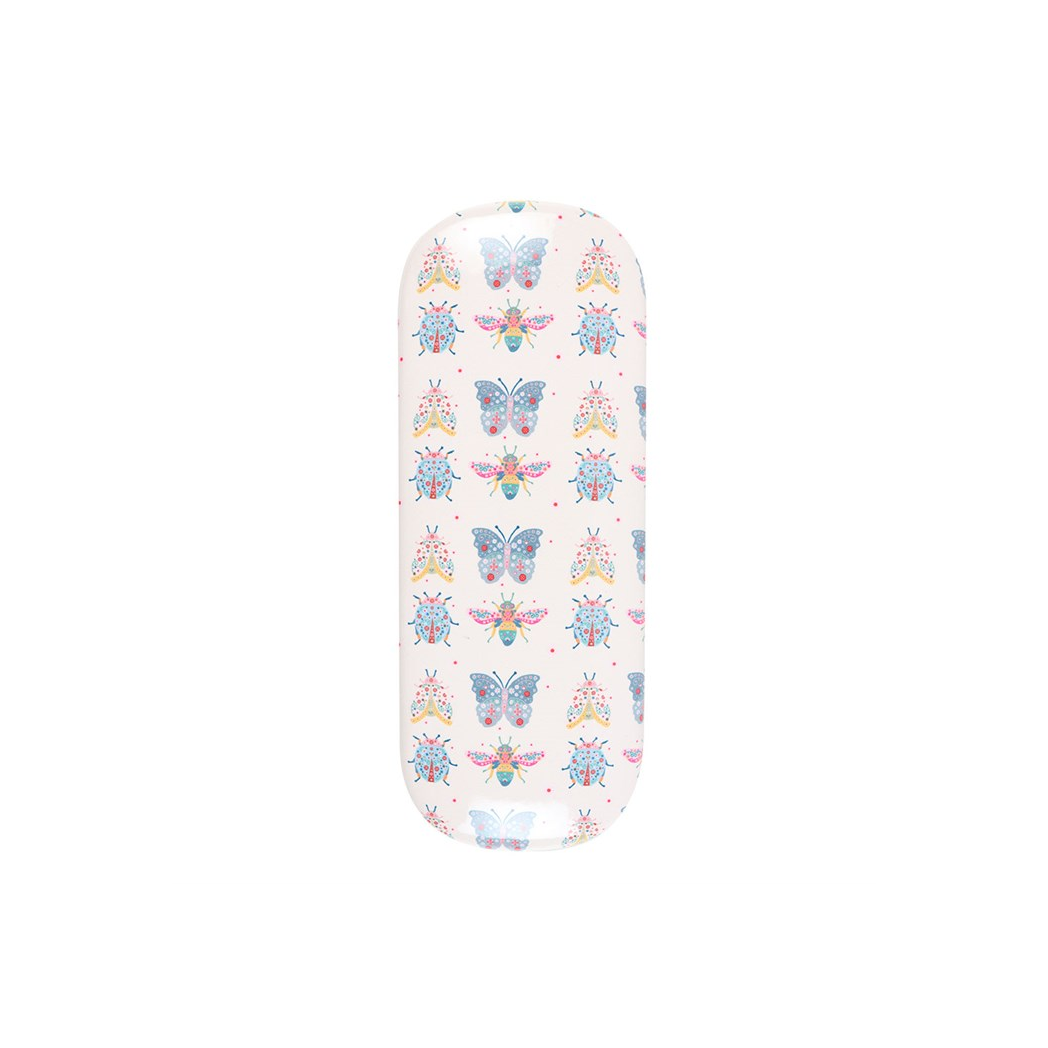 Floral Bug Print Glasses Case