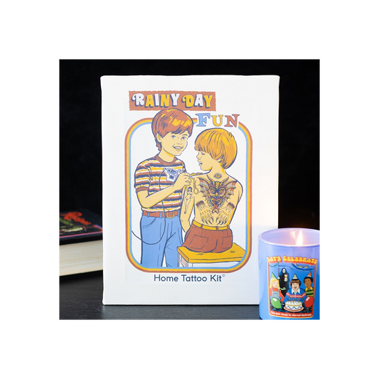 19x25cm Rainy Day Fun Canvas Plaque by Steven Rhodes
