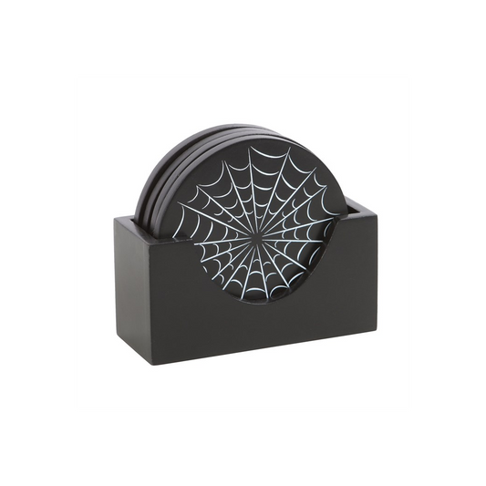 Black Spiderweb Coaster Set