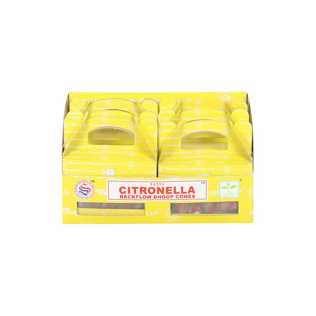Set of 6 Citronella Backflow Dhoop Incense Cones by Satya