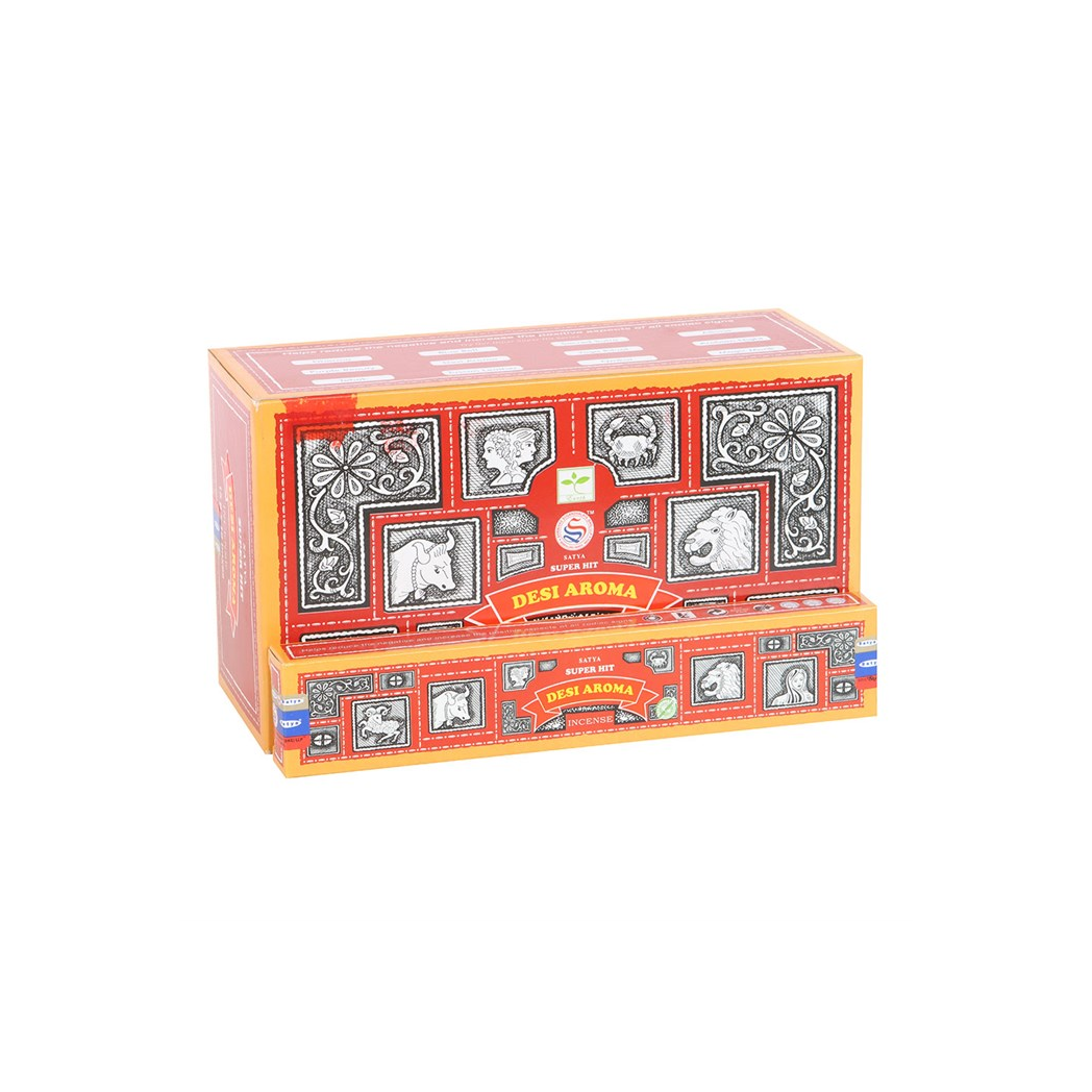Set of 12 Satya Superhit Desi Aroma Incense 15g