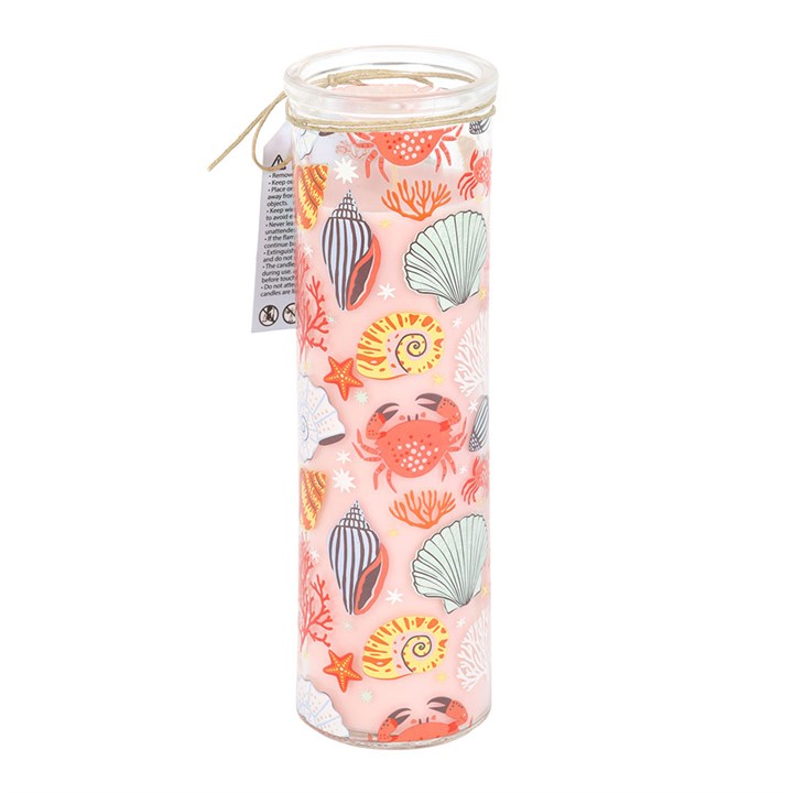 Pastel Shell Print Coconut & Sea Salt Tube Candle