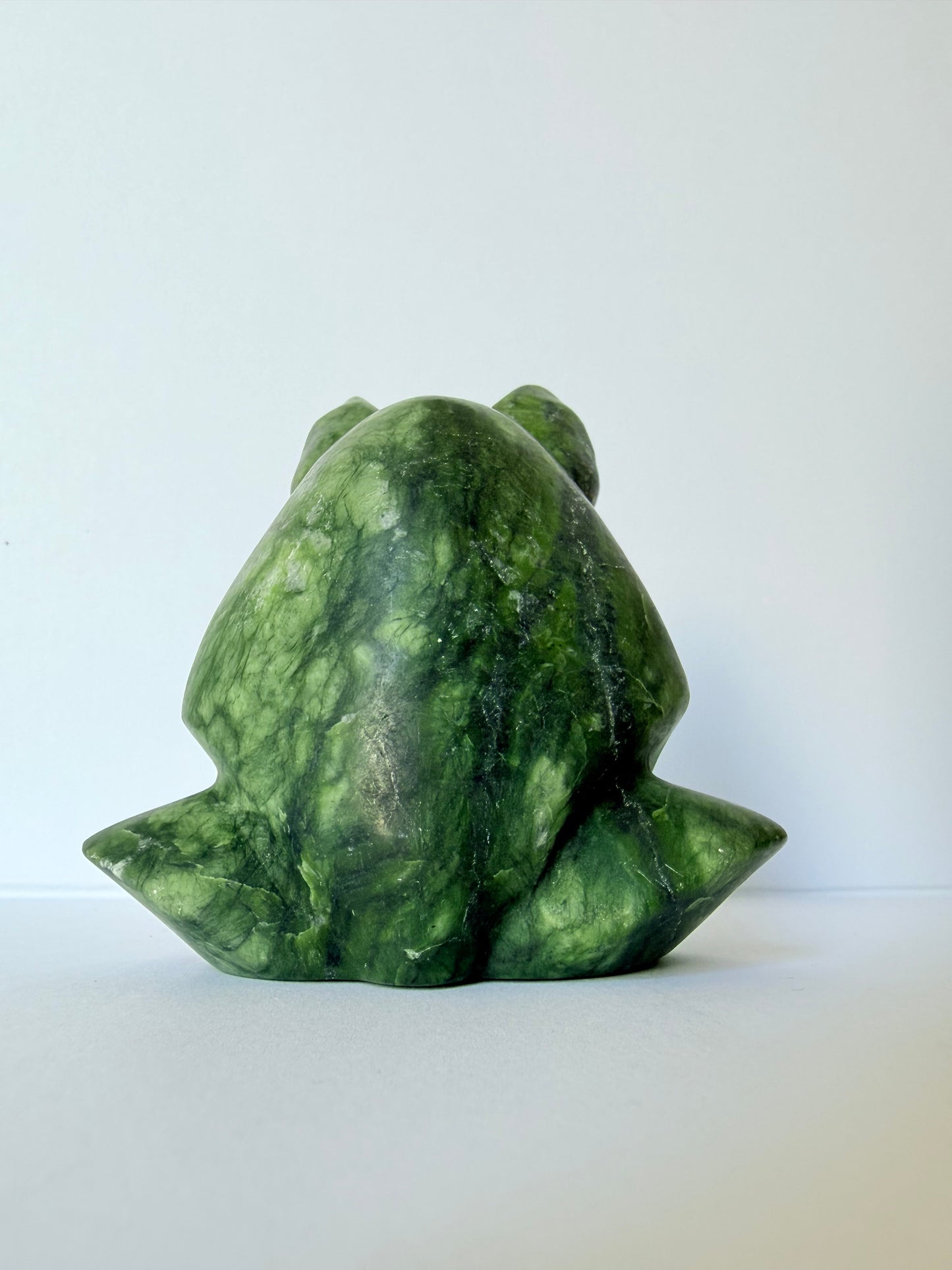 Serpentine Jade Wolf Head Carving