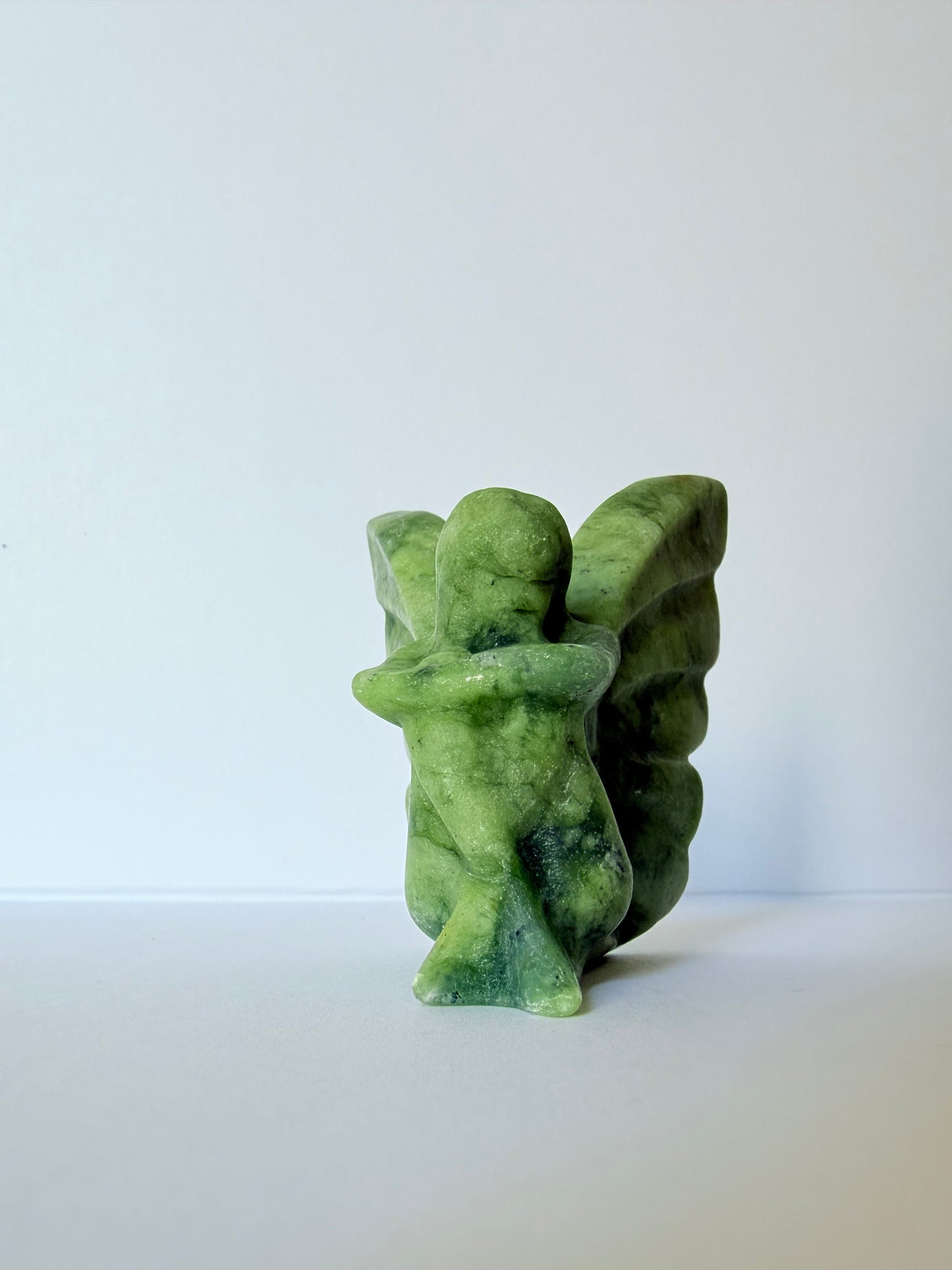 Serpentine Jade Angel Carving