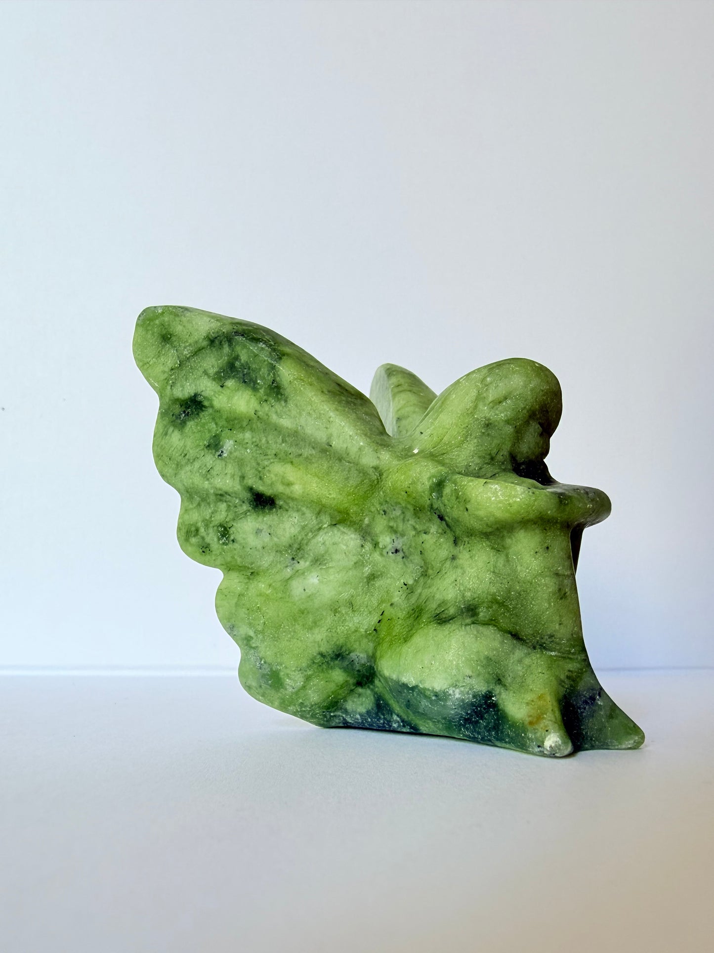 Serpentine Jade Angel Carving