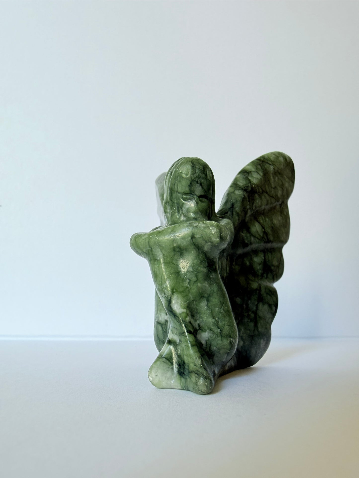 Serpentine Jade Angel Carving