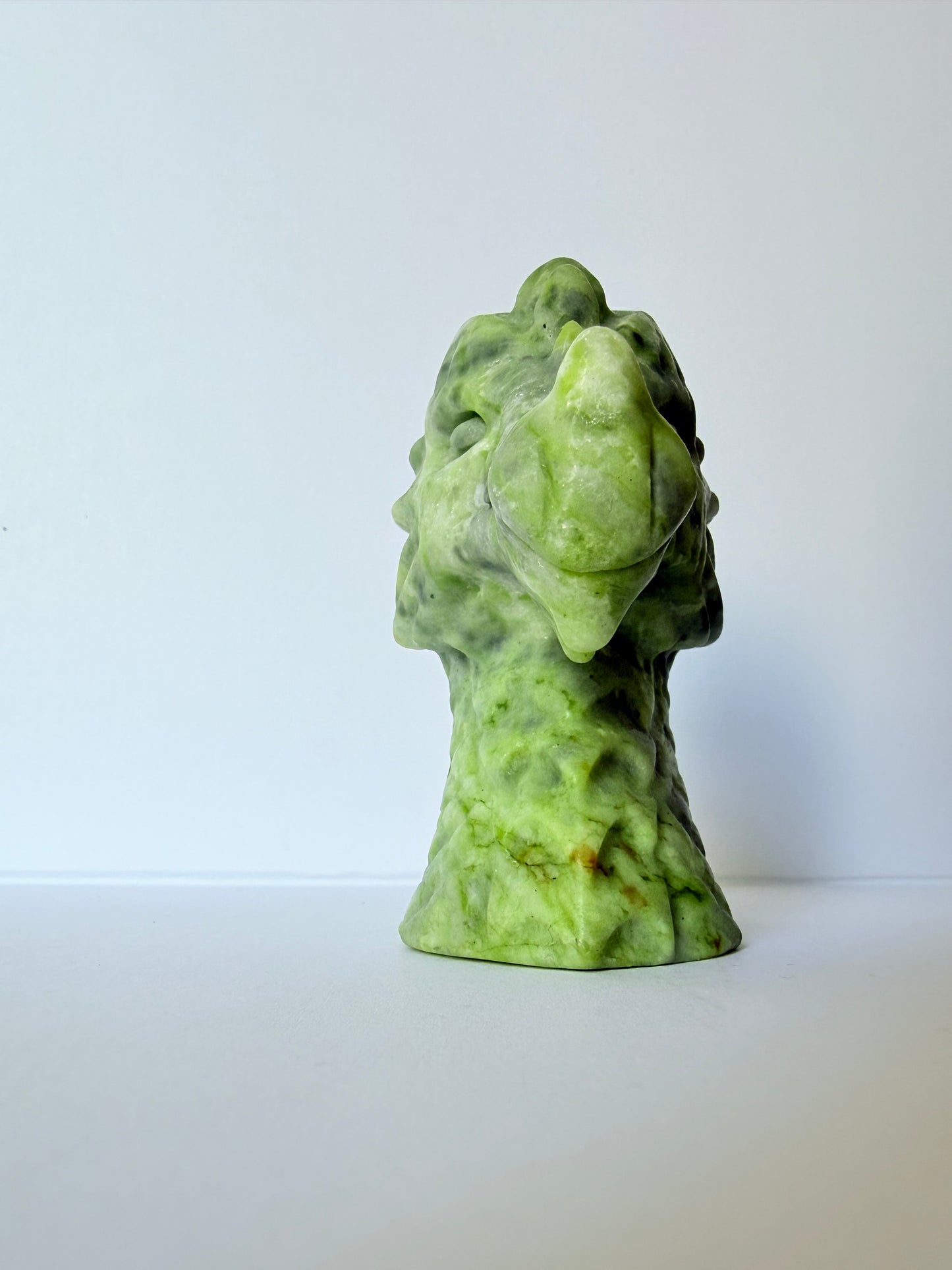 Serpentine Jade Dragon Head Carving