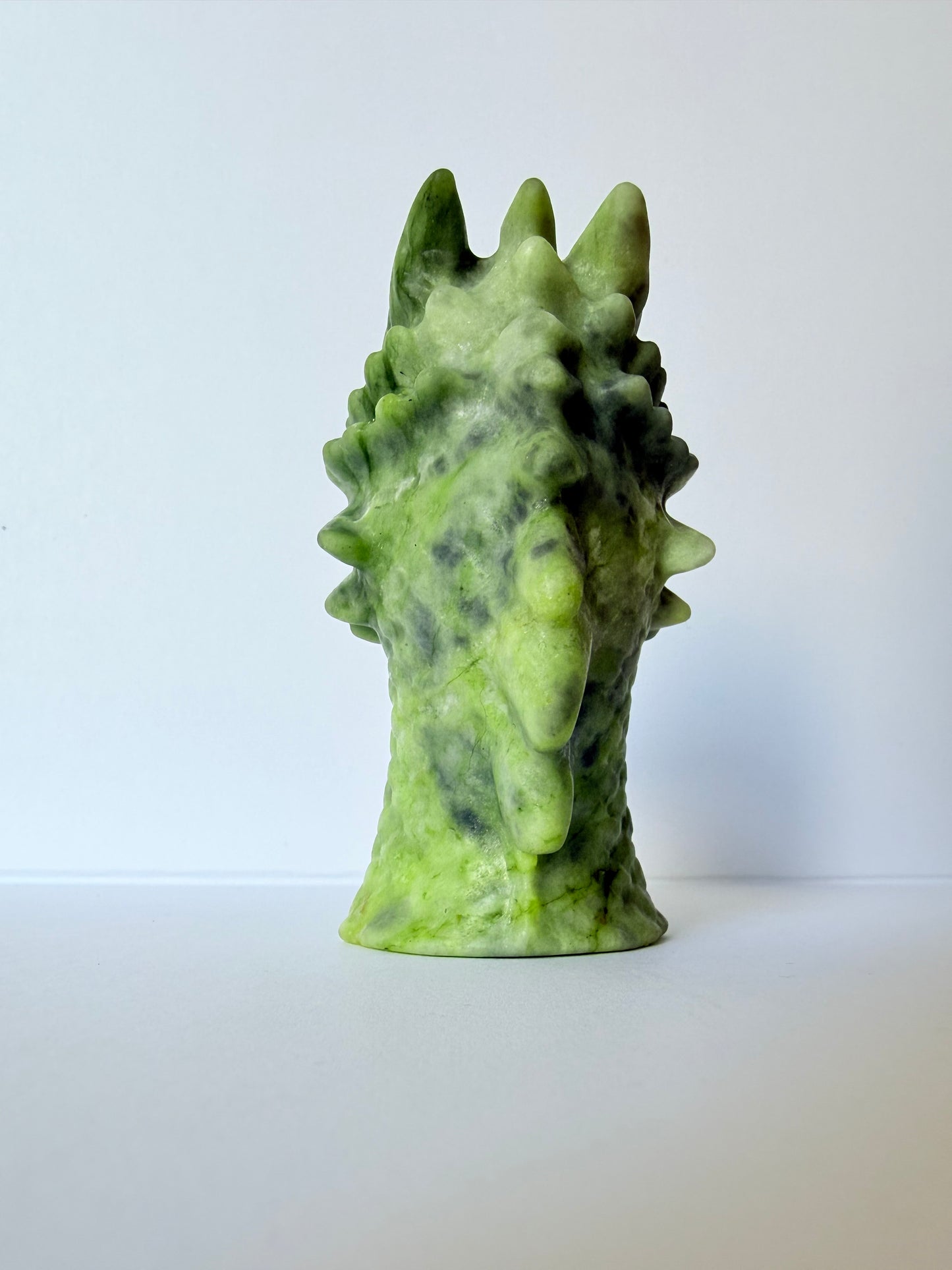 Serpentine Jade Dragon Head Carving