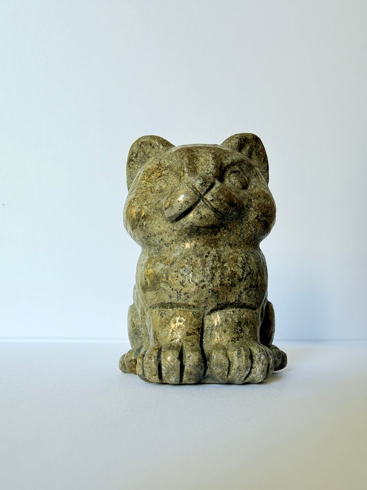Pyrite Cat Carving