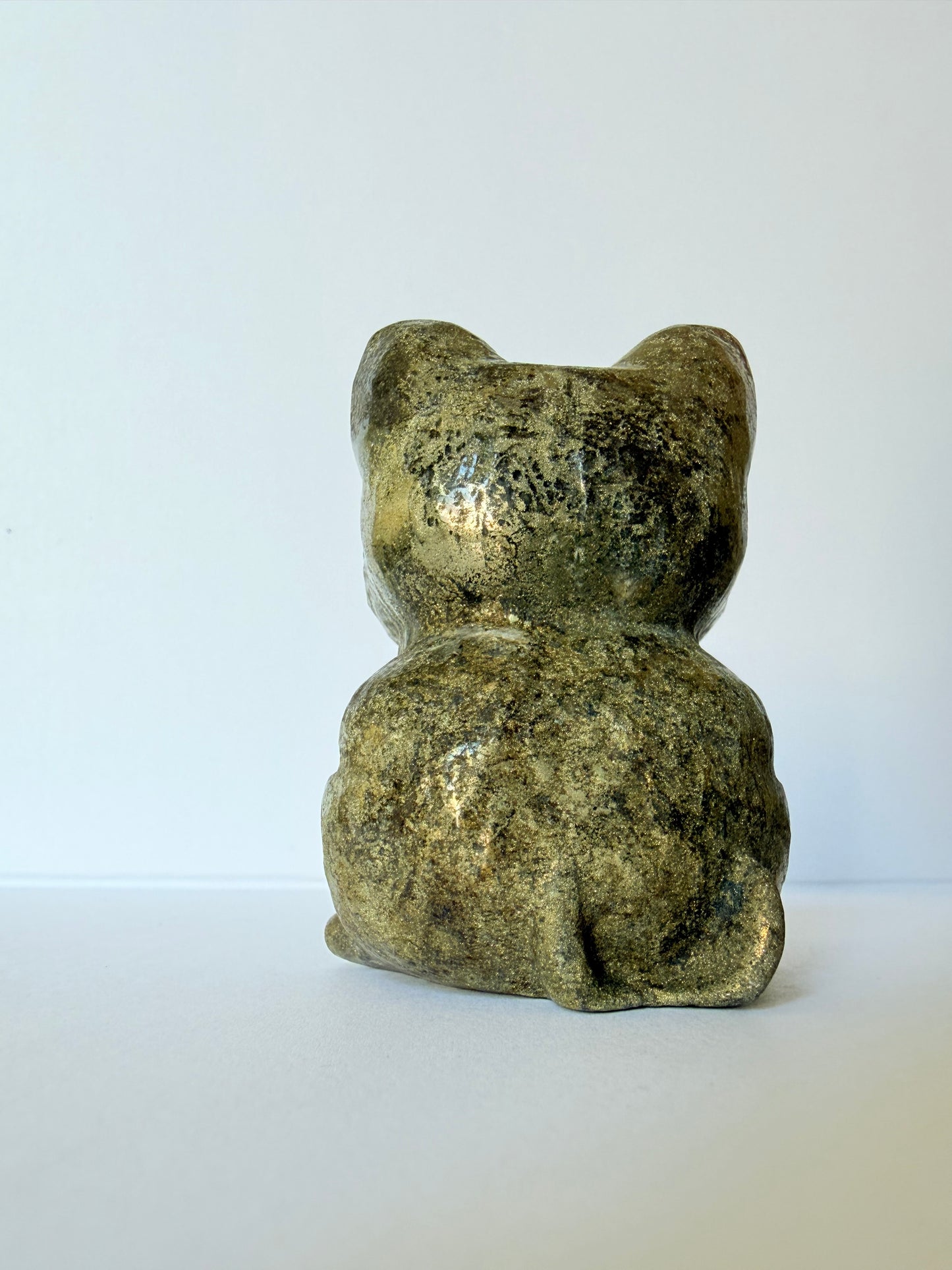 Pyrite Cat Carving
