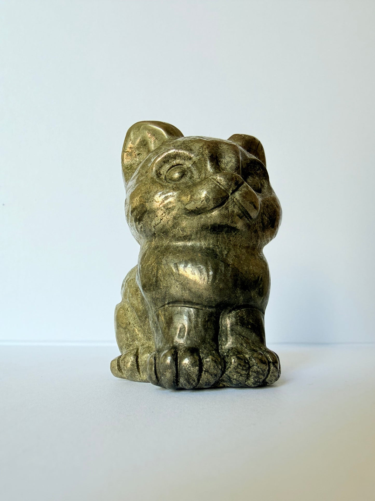 Pyrite Cat Carving