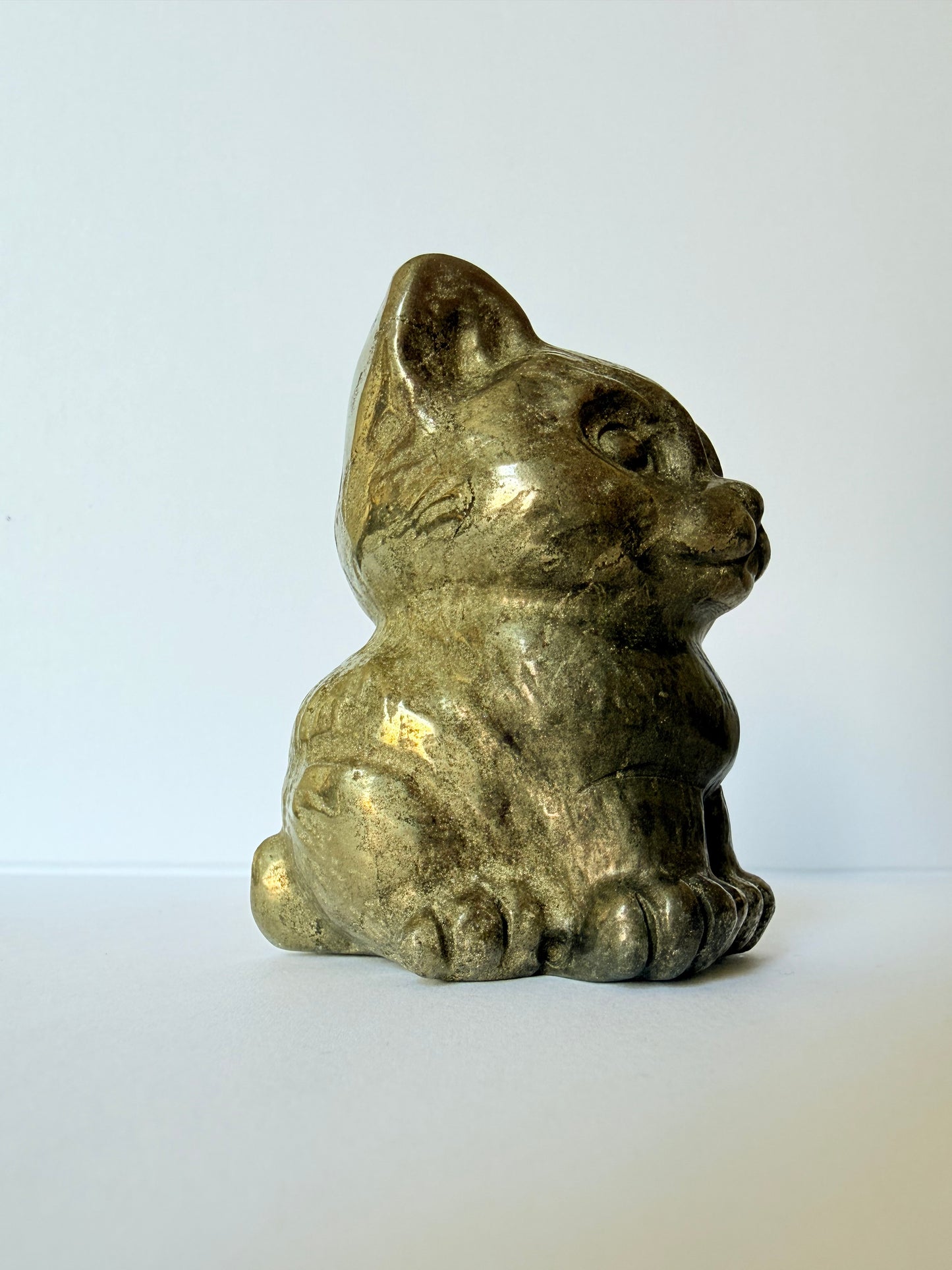 Pyrite Cat Carving