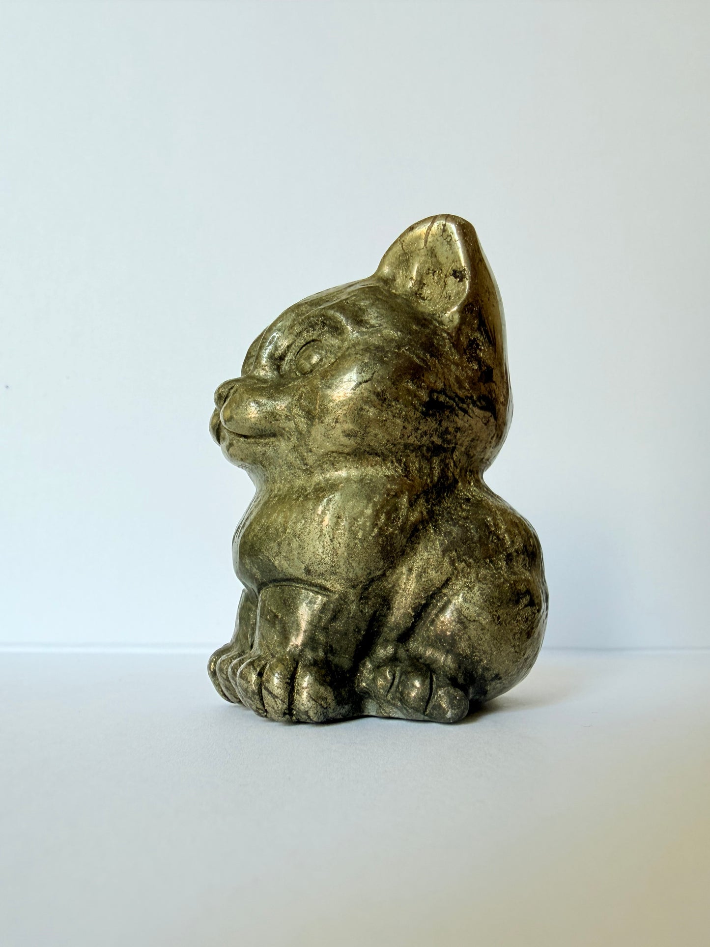 Pyrite Cat Carving