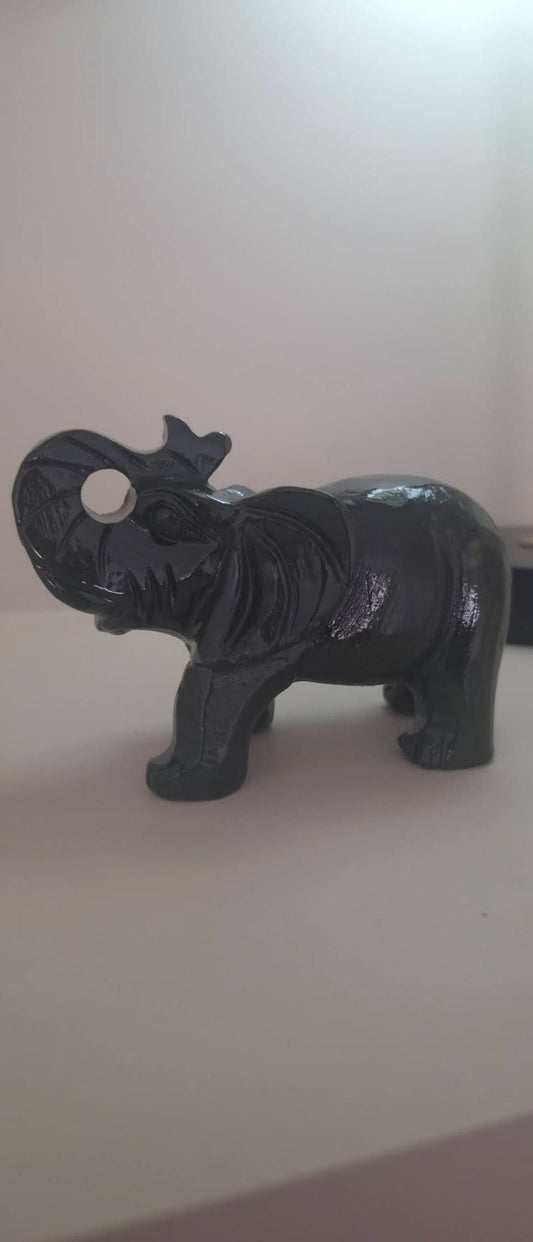 Green Jade Elephant Carving