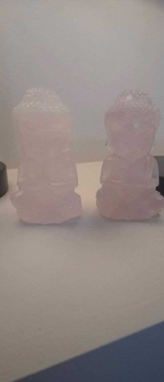 Rose Quartz Buddha Carving