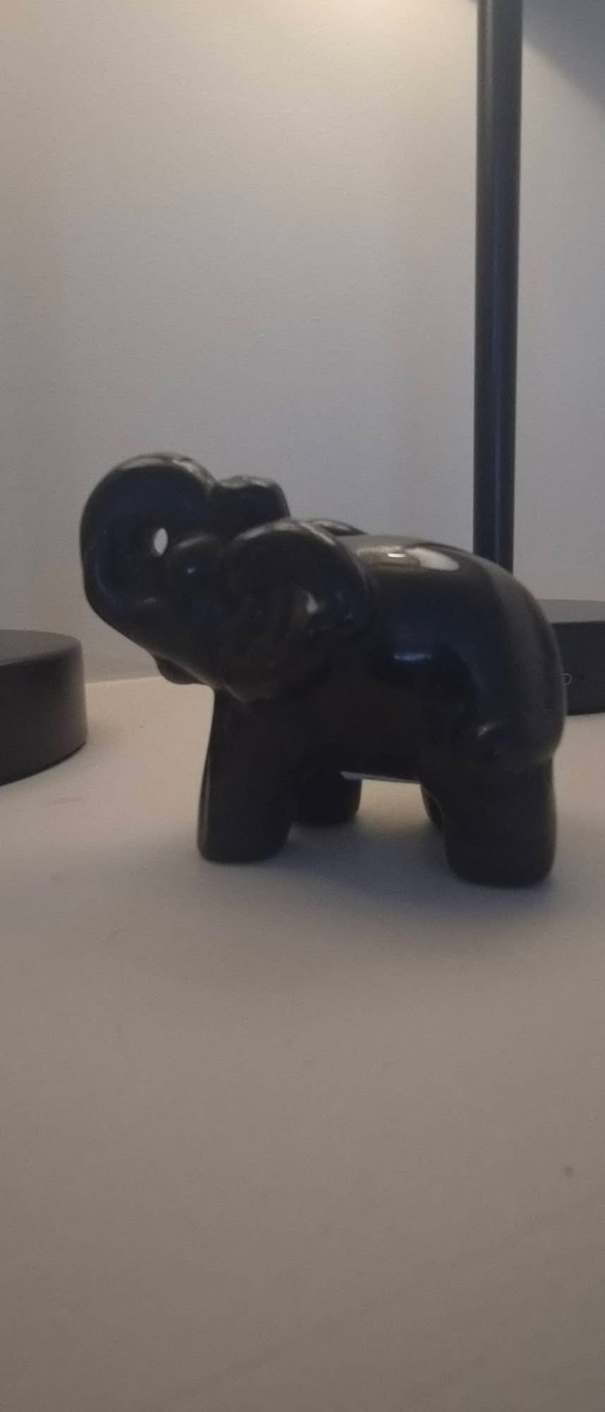 Obsidian Elephant Carving