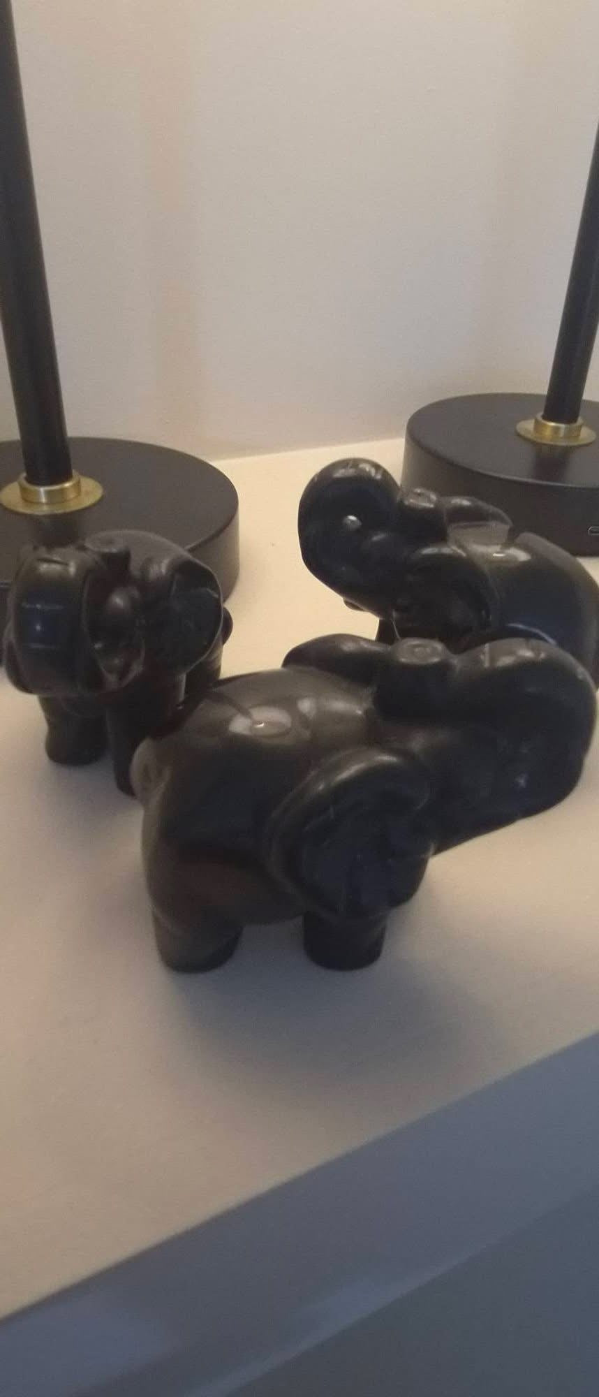Obsidian Elephant Carving