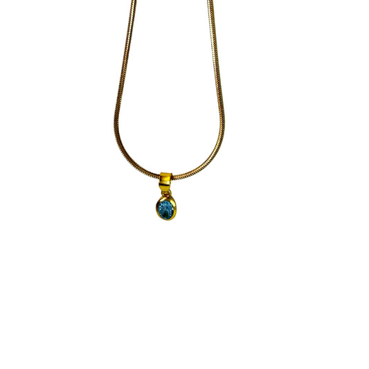 Blue Topaz Pendant Necklace