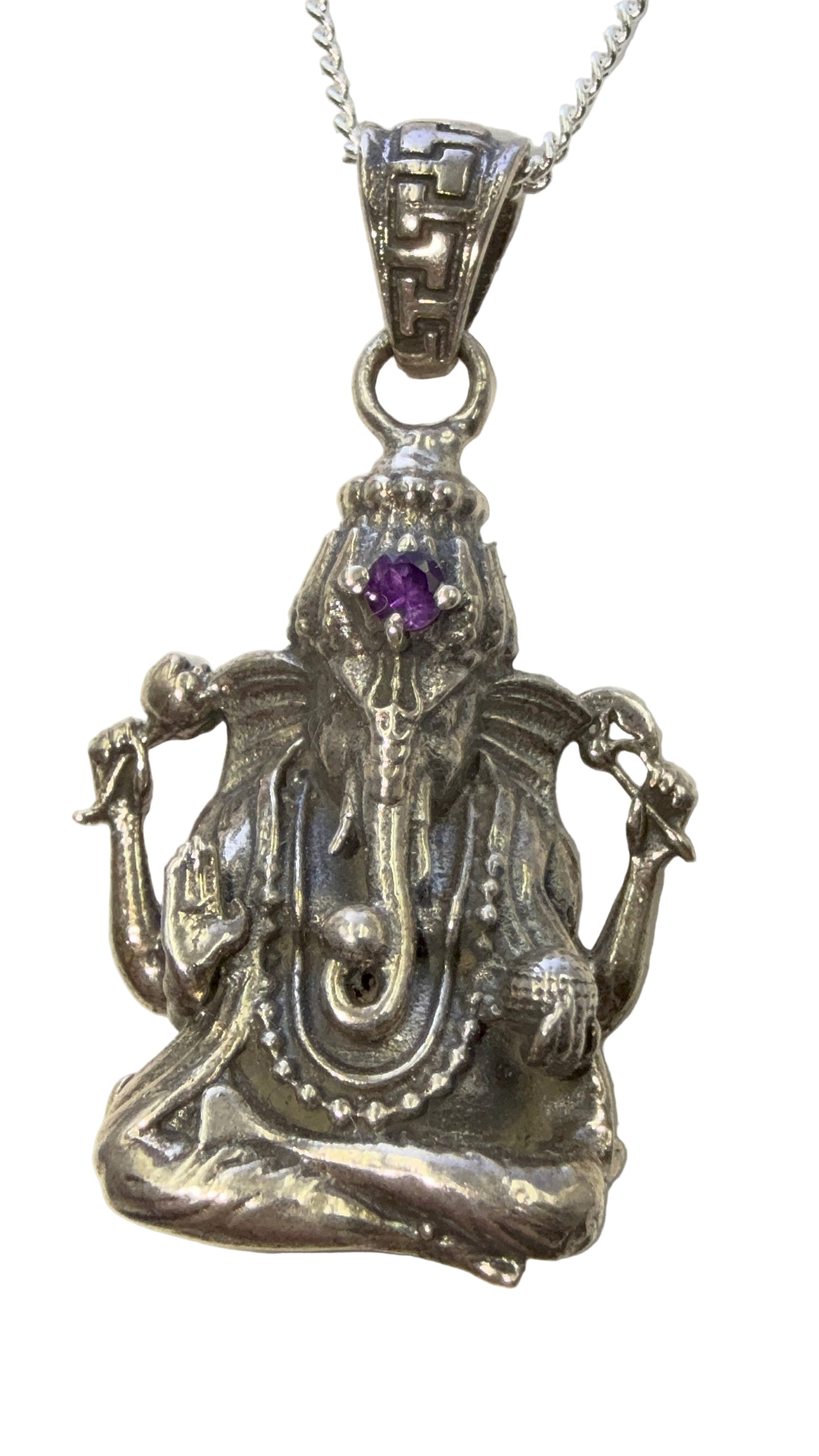 Ganesh and Amethyst Pendant Necklace