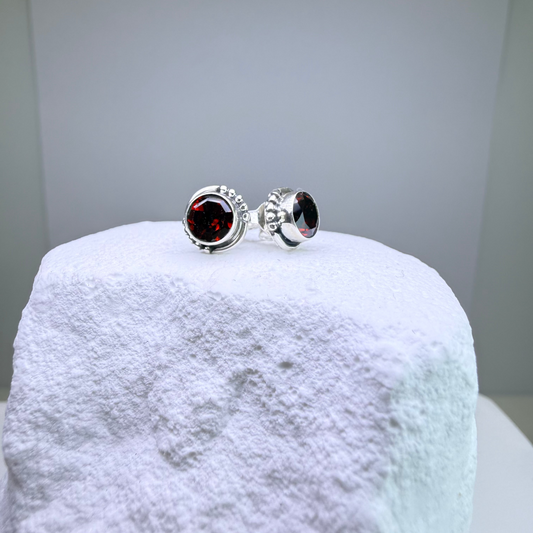 Abbie - Garnet Studs
