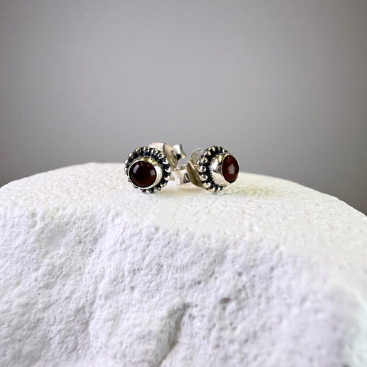 Holly - Garnet Studs