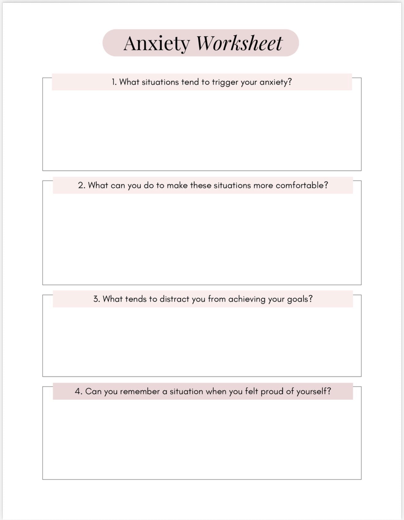 Digital Download - Anxiety Tools (Workbook)