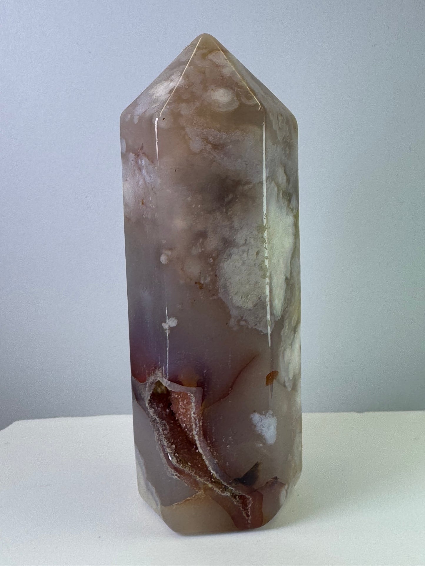 Flower Agate Tower (druzy)