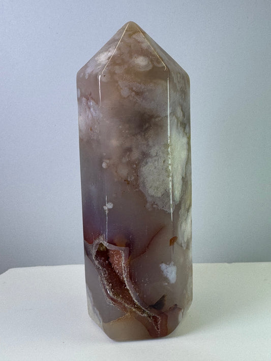 Flower Agate Tower (druzy)