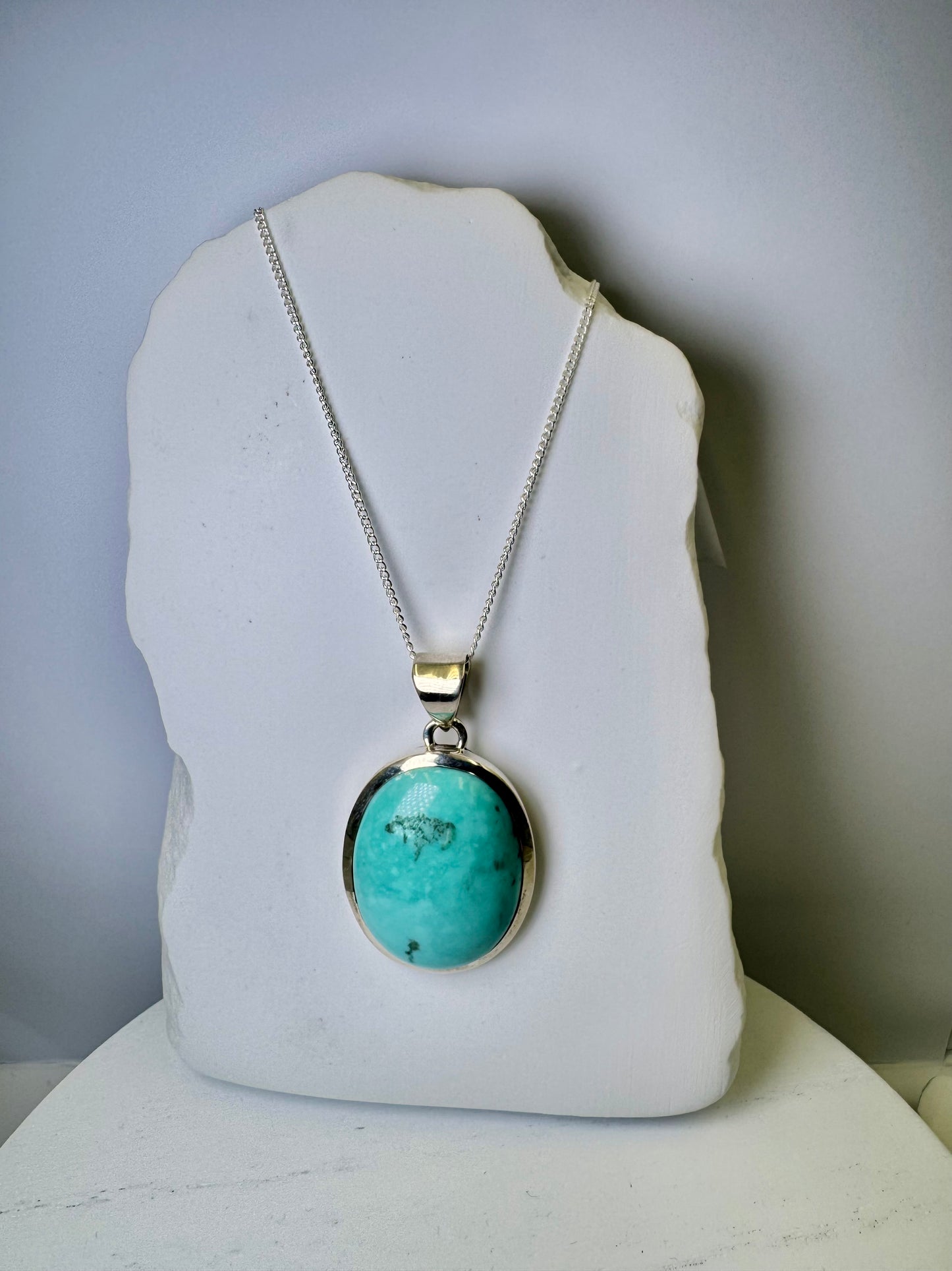 Kingman Turquoise Large Pendant Necklace